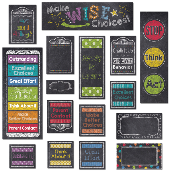 Creative Teaching Press Chalk It Up Behavior Clip Chart Mini Bulletin Board Set 6960